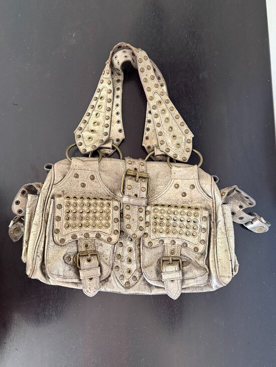 Betsey Johnson Handbags - Betsey Johnson vintage Gold studded bag